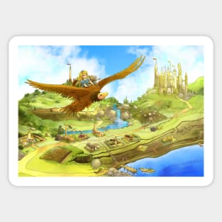 Flying On Polly Over an Enchanted Land Sticker